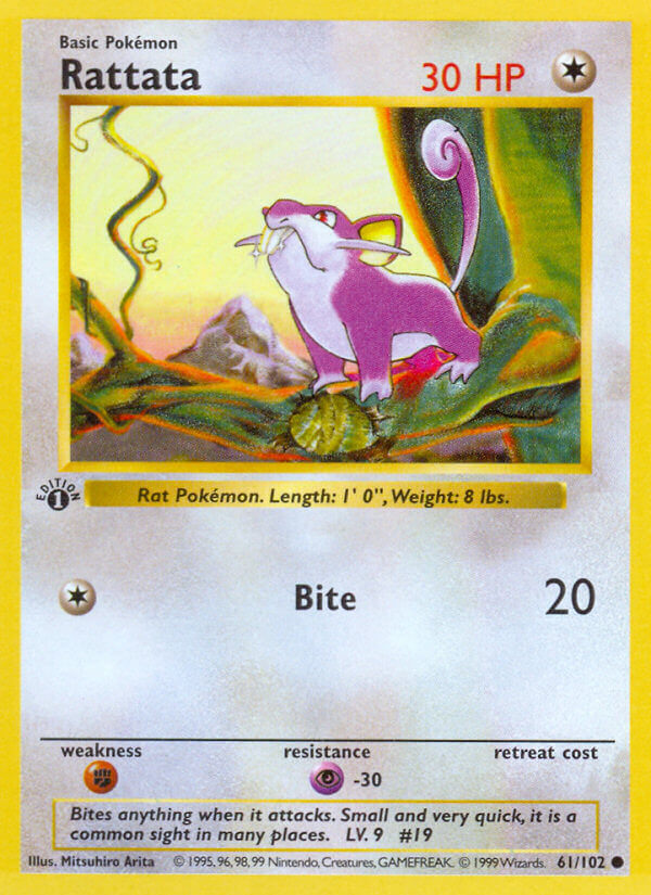 Rattata – 61/102 Base Set Unlimited Pokemon Trading Card