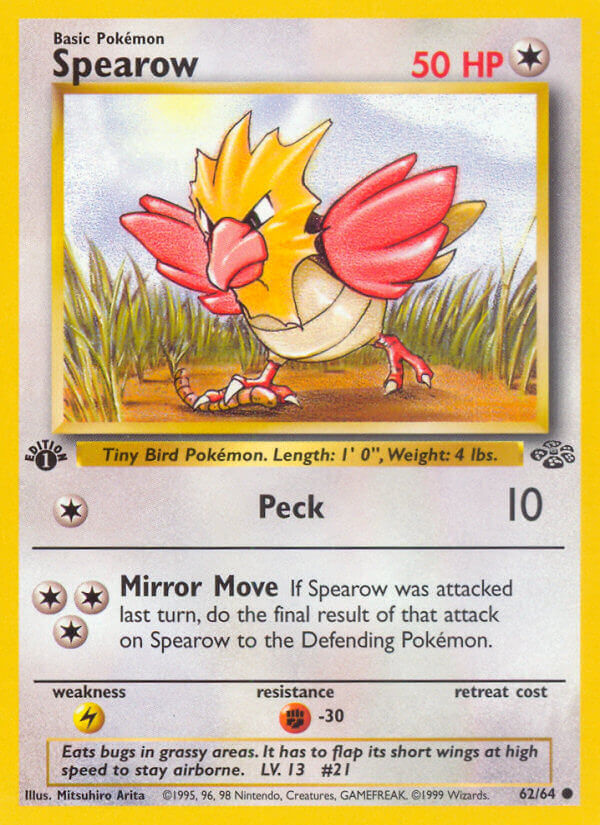 Spearow – 62/64 Jungle Pokemon Trading Card
