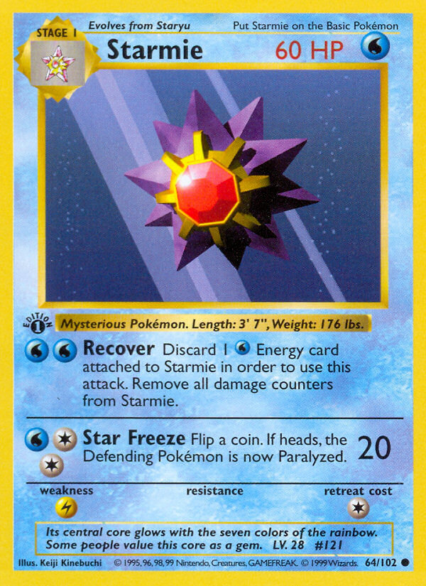 Starmie – 64/102 Base Set Unlimited Pokemon Trading Card