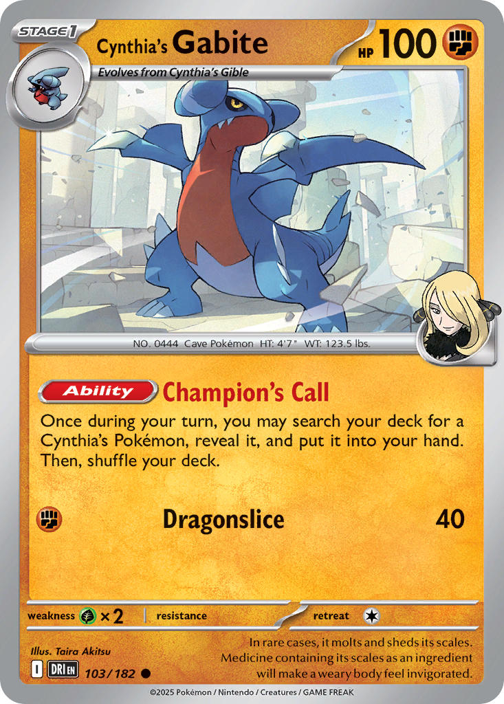 Cynthia’s Gabite – 103/182 Destined Rivals Pokemon Trading Card
