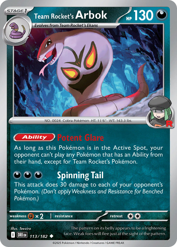 Team Rocket’s Arbok - Destined Rivals Pokemon Trading Card