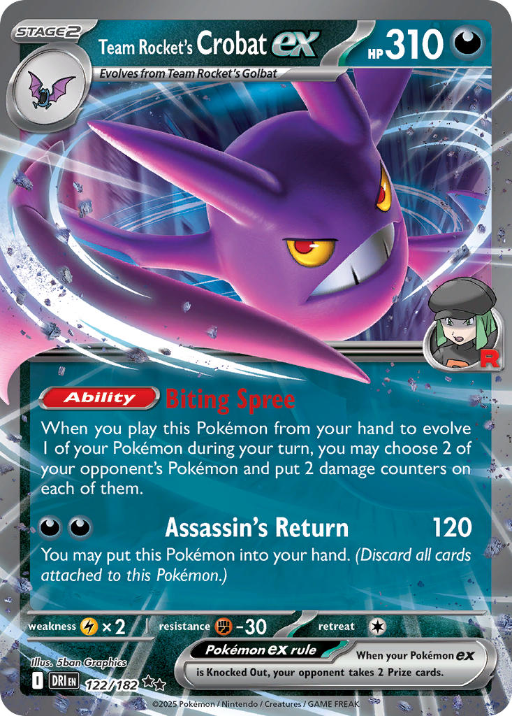 Team Rocket’s Crobat ex - Destined Rivals Pokemon Trading Card
