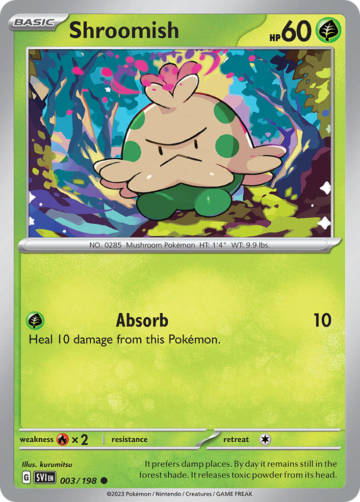 Shroomish Reverse Holo – 003/198 Scarlet & Violet Pokemon Trading Card