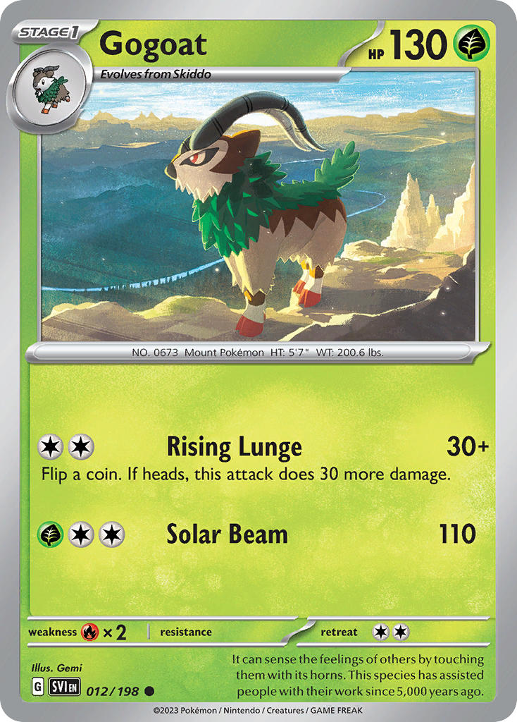 Gogoat – 012/198 Scarlet & Violet Pokemon Trading Card