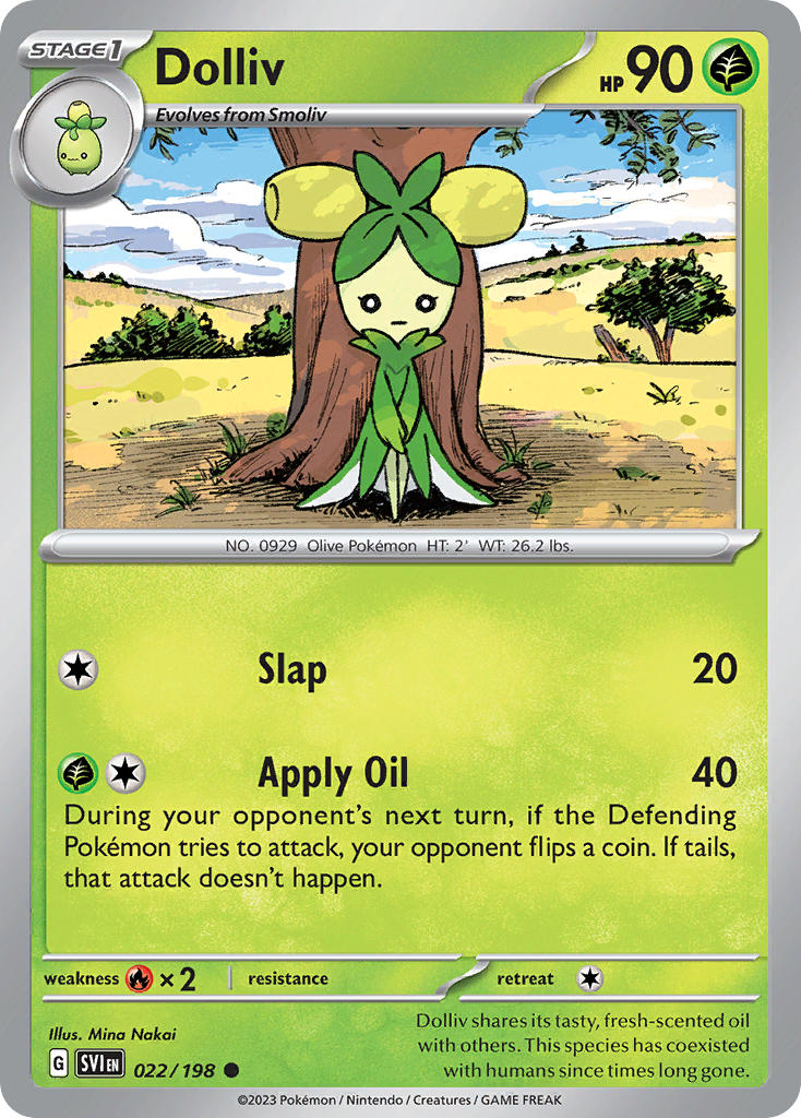 Dolliv – 022/198 Scarlet & Violet Pokemon Trading Card