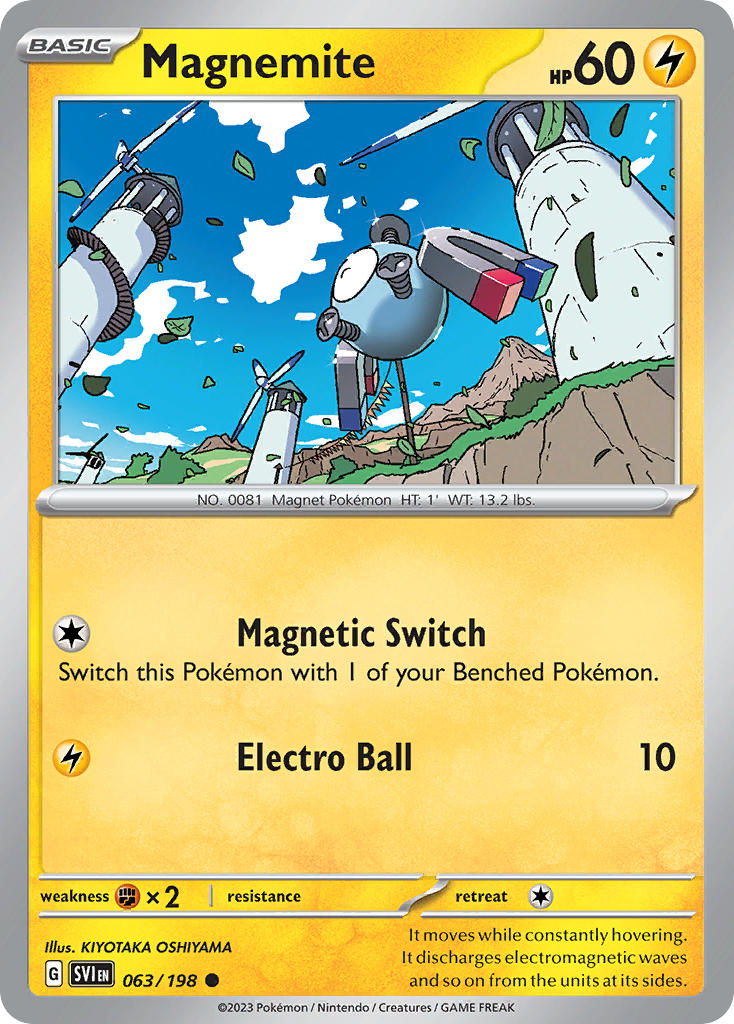 Magnemite Reverse Holo – 063/198 Scarlet & Violet Pokemon Trading Card
