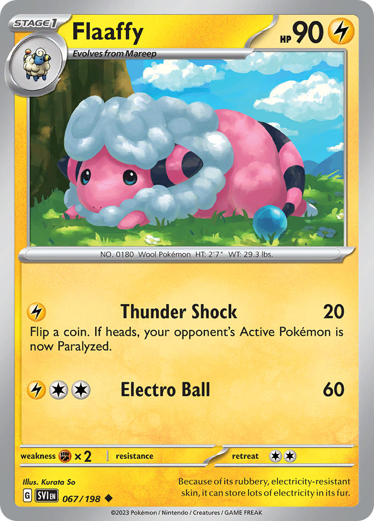 Flaaffy – 067/198 Scarlet & Violet Pokemon Trading Card