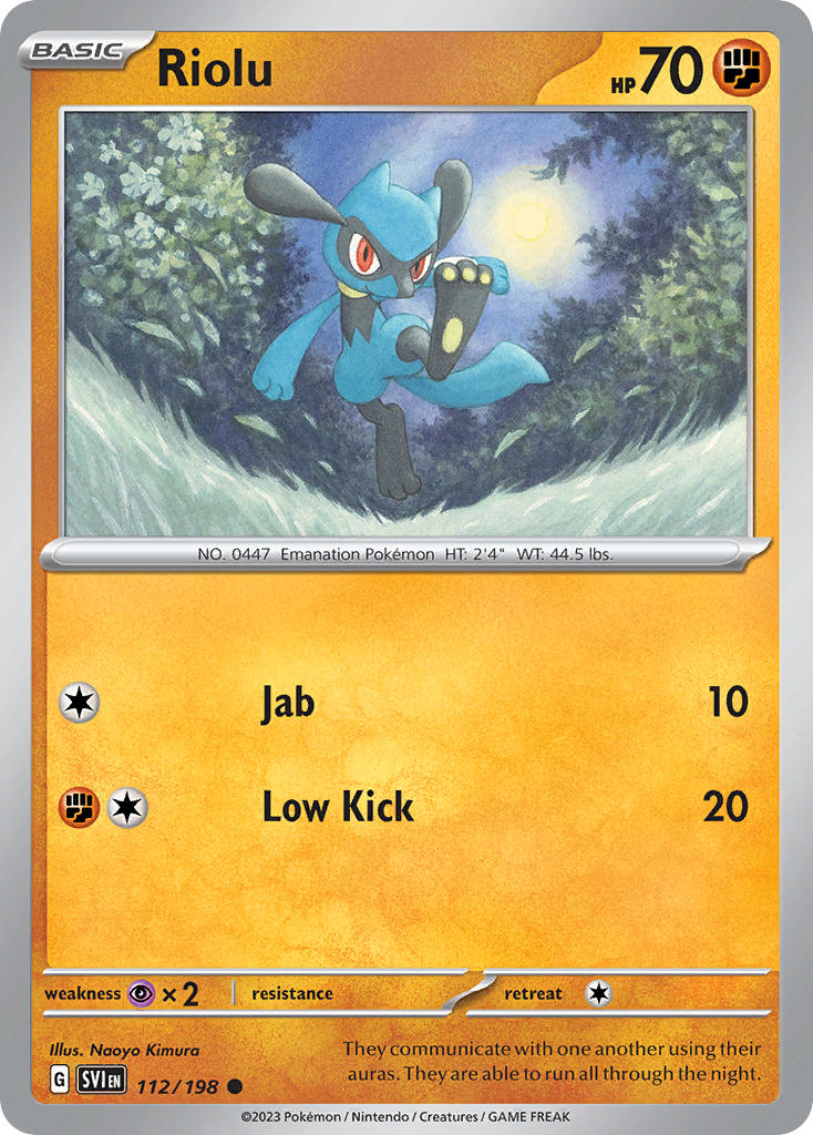 Riolu – 112/198 Scarlet & Violet Pokemon Trading Card