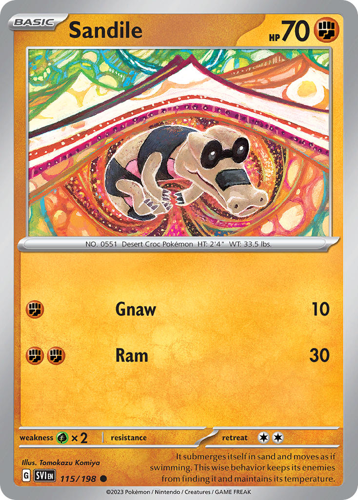 Sandile – 115/198 Scarlet & Violet Pokemon Trading Card