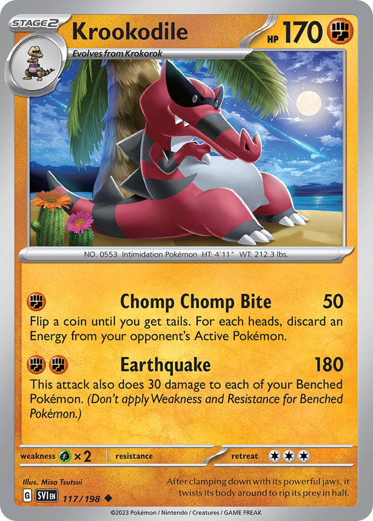Krookodile Reverse Holo – 117/198 Scarlet & Violet Pokemon Trading Card