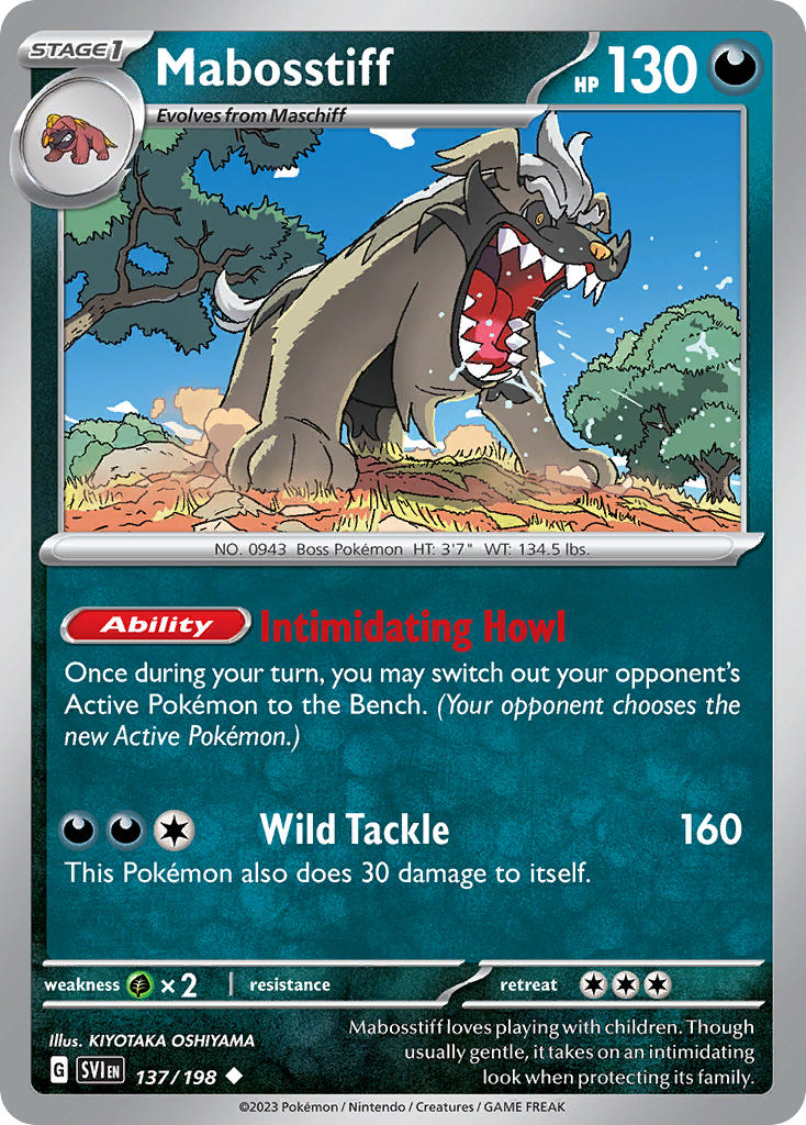 Mabosstiff - Scarlet & Violet Pokemon Trading Card
