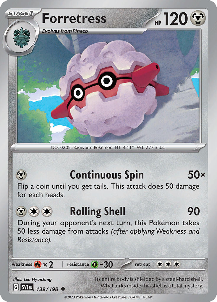 Forretress – 139/198 Scarlet & Violet Pokemon Trading Card