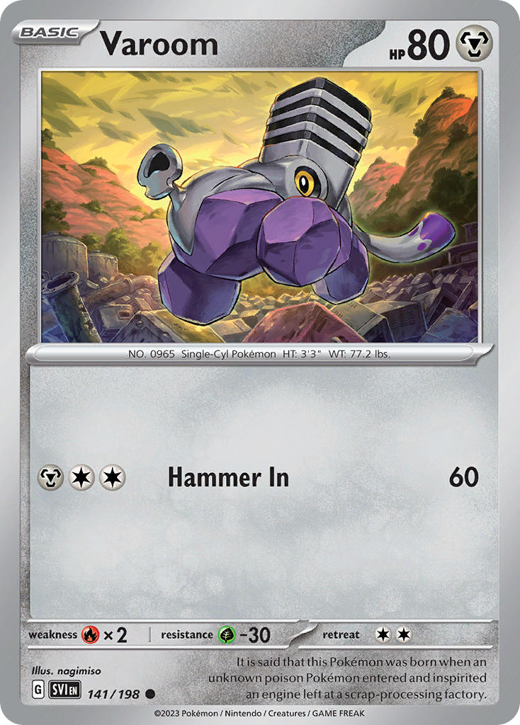 Varoom – 141/198 Scarlet & Violet Pokemon Trading Card
