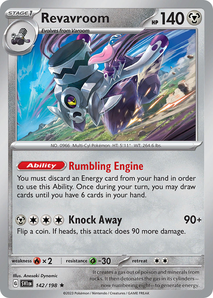 Revavroom Reverse Holo – 142/198 Scarlet & Violet Pokemon Trading Card
