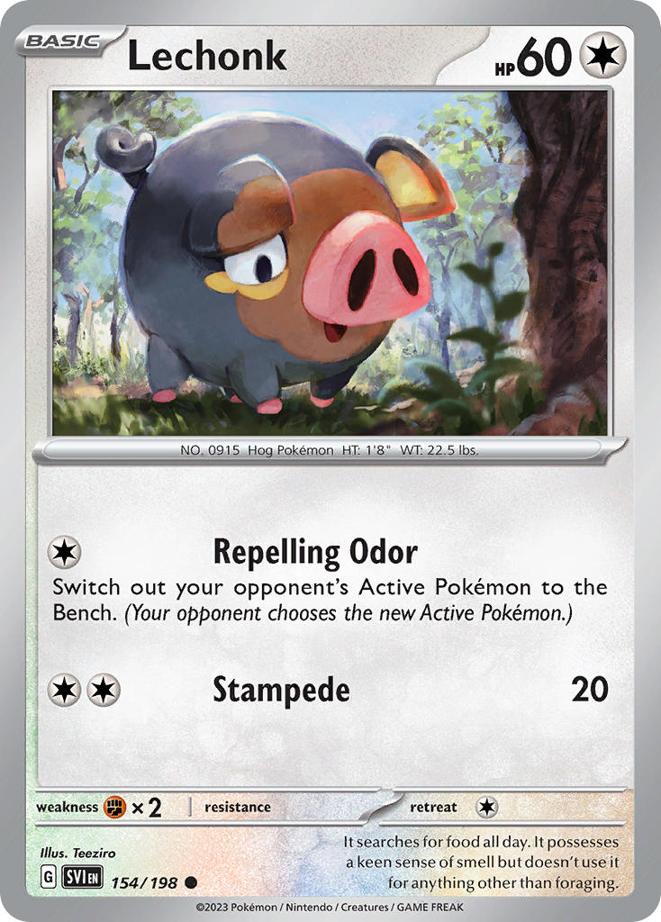 Lechonk – 154/198 Scarlet & Violet Pokemon Trading Card