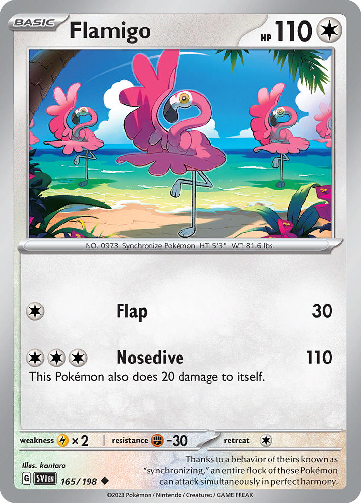 Flamigo – 165/198 Scarlet & Violet Pokemon Trading Card