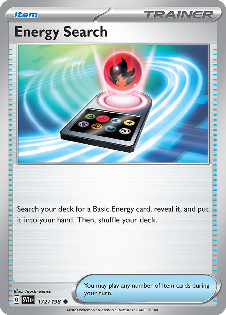 Energy Search Reverse Holo – 172/198 Scarlet & Violet Pokemon Trading Card