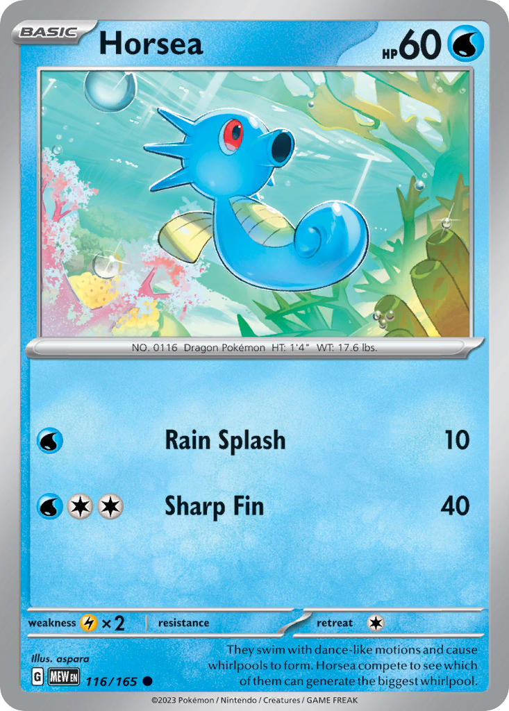 Horsea - 151 Pokemon Trading Card