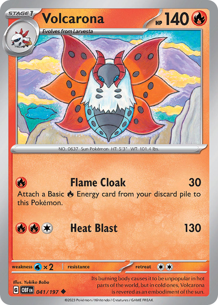 Volcarona - Obsidian Flames Pokemon Trading Card