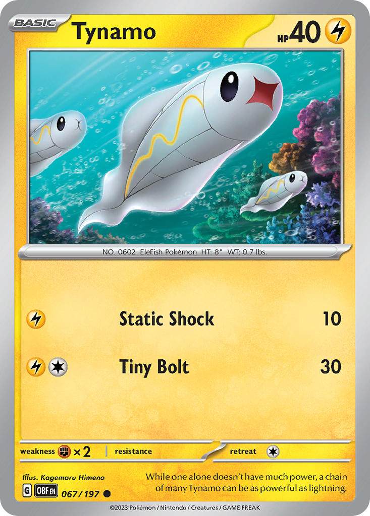 Tynamo - Obsidian Flames Pokemon Trading Card