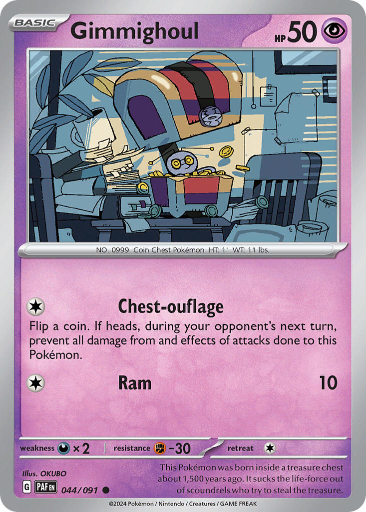 Gimmighoul Reverse Holo – 044/091 Paldean Fates Pokemon Trading Card