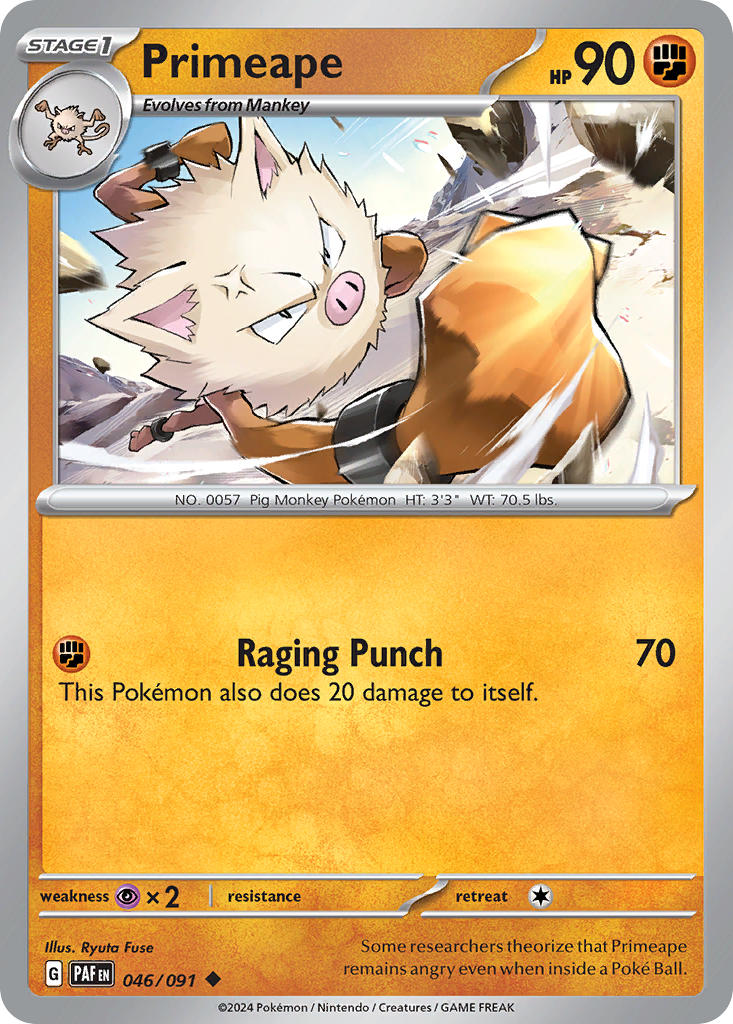 Primeape – 046/091 Paldean Fates Pokemon Trading Card