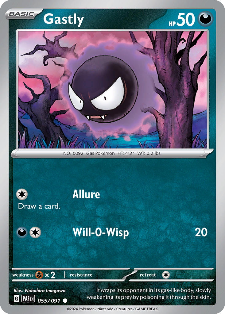 Gastly – 055/091 Paldean Fates Pokemon Trading Card