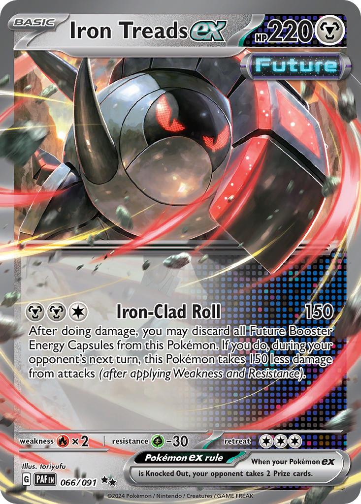Iron Treads ex – 066/091 Paldean Fates Pokemon Trading Card