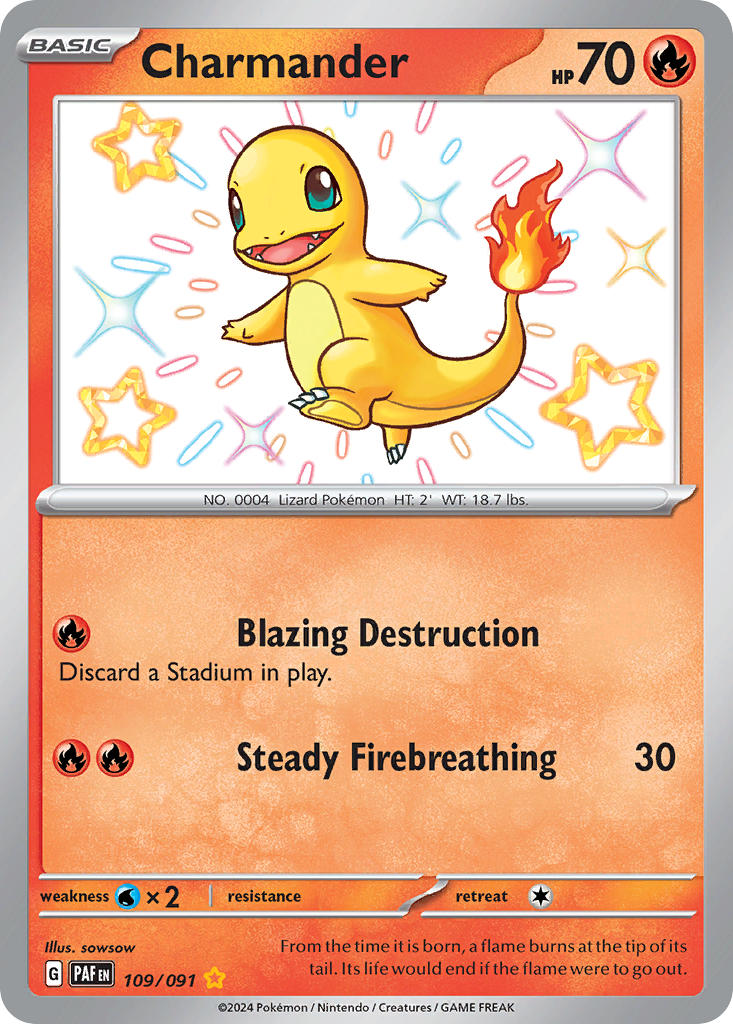 Charmander – 109/091 Paldean Fates Pokemon Trading Card - Image 1