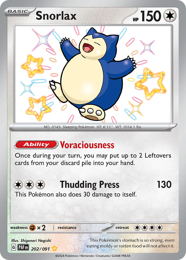 Snorlax - Paldean Fates Pokemon Trading Card