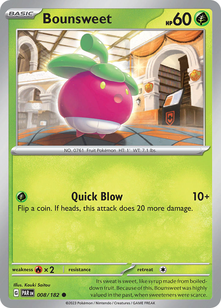 Bounsweet Reverse Holo – 008/182 Paradox Rift Pokemon Trading Card