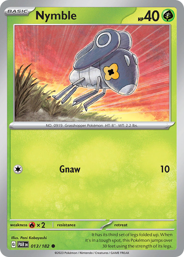 Nymble – 013/182 Paradox Rift Pokemon Trading Card
