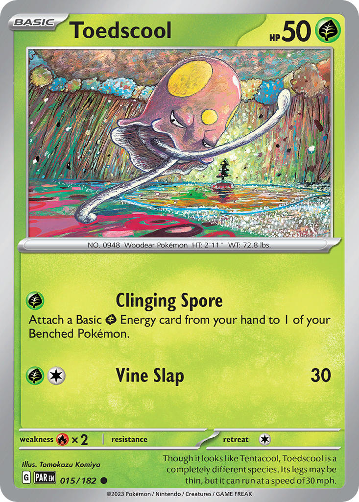 Toedscool Reverse Holo - Paradox Rift Pokemon Trading Card