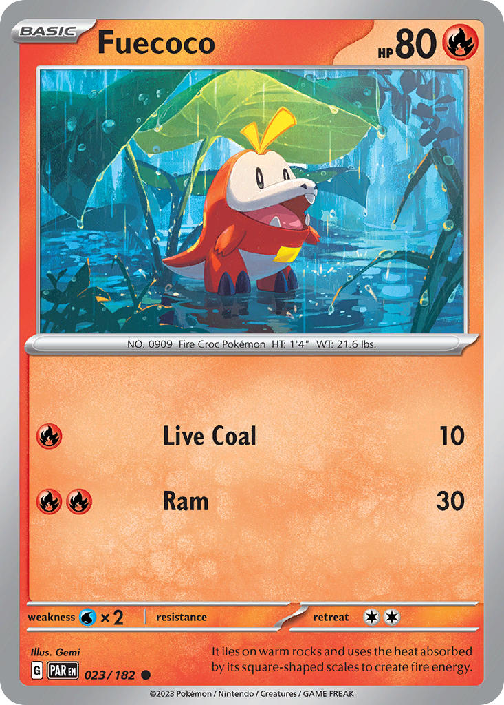 Fuecoco – 023/182 Paradox Rift Pokemon Trading Card
