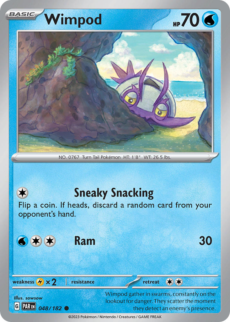 Wimpod Reverse Holo – 048/182 Paradox Rift Pokemon Trading Card