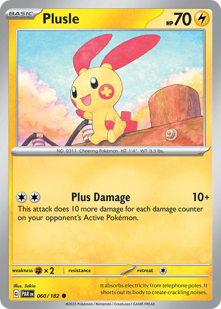 Plusle – 060/182 Paradox Rift Pokemon Trading Card