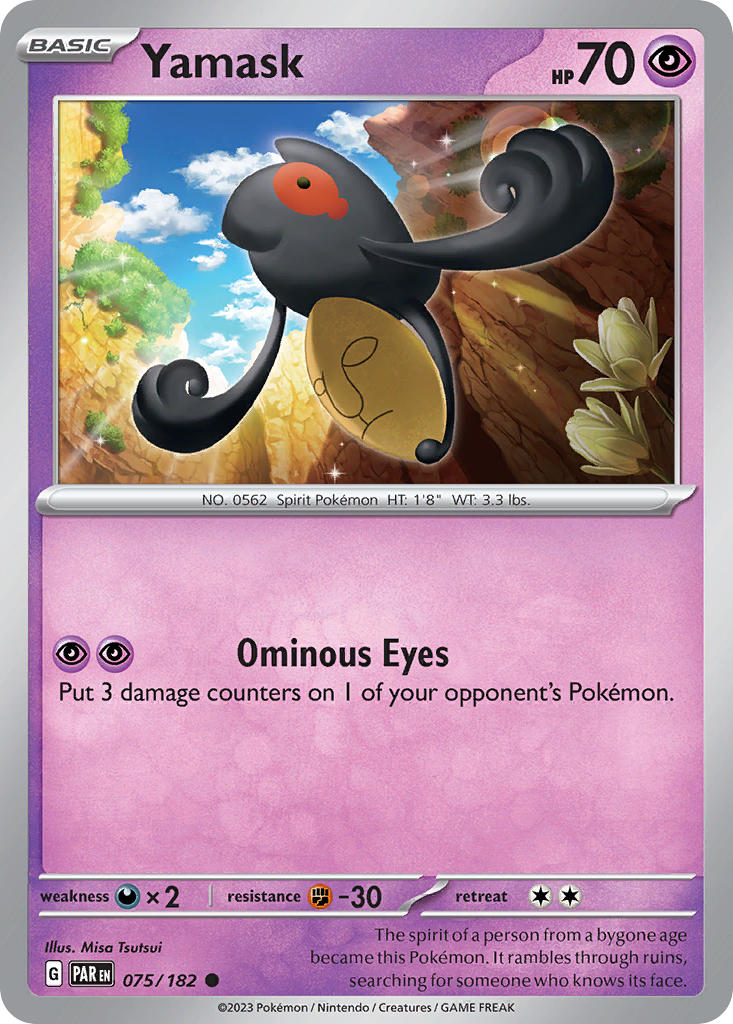 Yamask – 075/182 Paradox Rift Pokemon Trading Card
