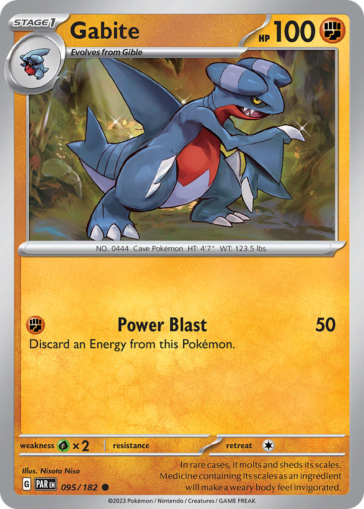 Gabite Reverse Holo – 095/182 Paradox Rift Pokemon Trading Card