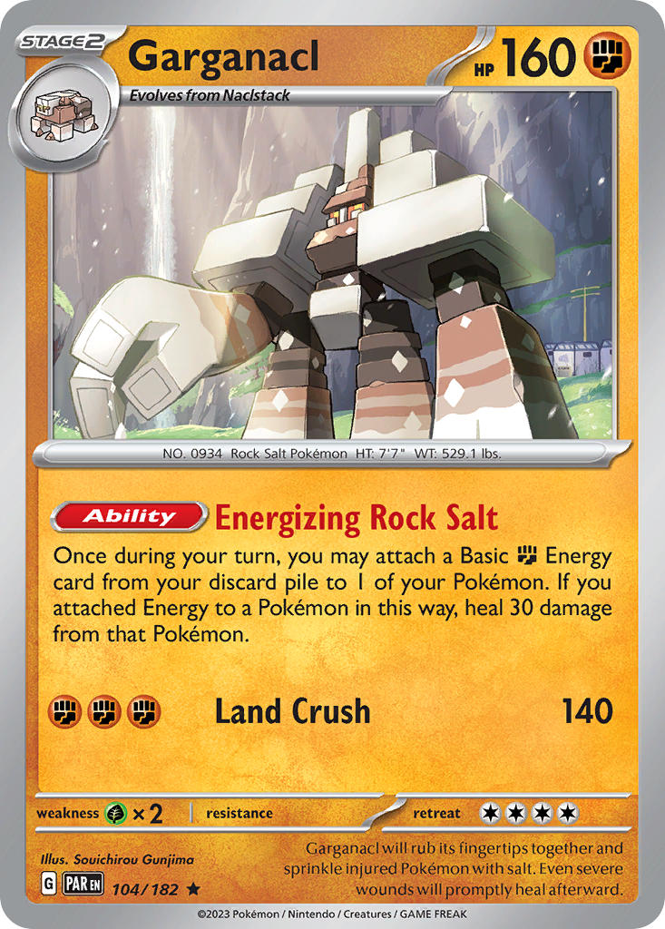 Garganacl Reverse Holo – 104/182 Paradox Rift Pokemon Trading Card