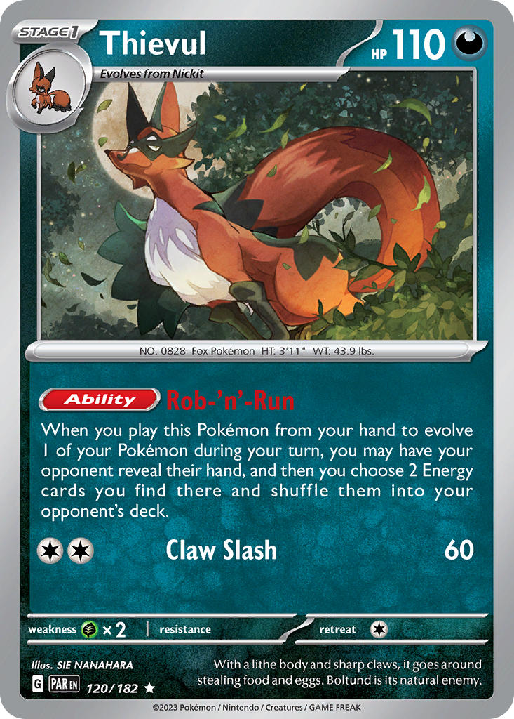 Thievul – 120/182 Paradox Rift Pokemon Trading Card