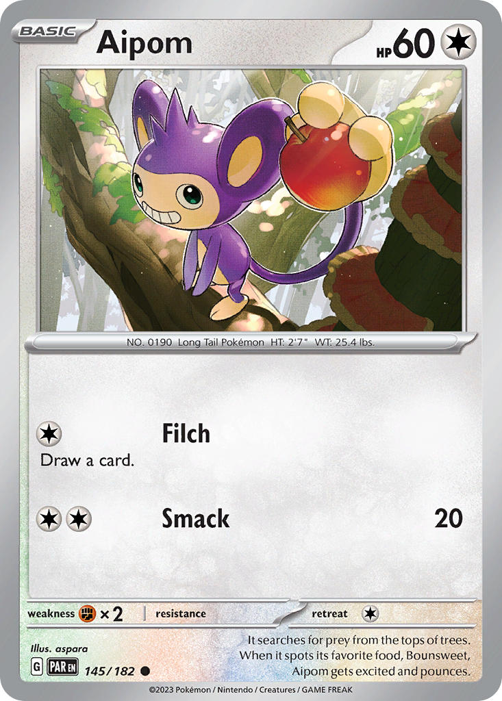 Aipom Reverse Holo - Paradox Rift Pokemon Trading Card
