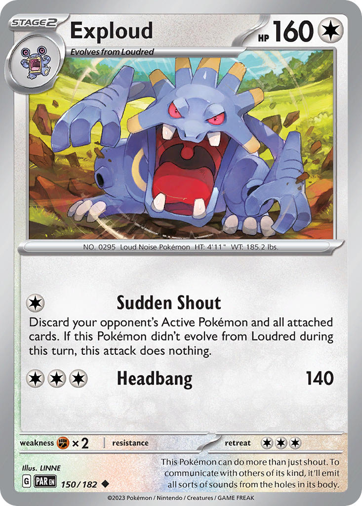 Exploud – 150/182 Paradox Rift Pokemon Trading Card
