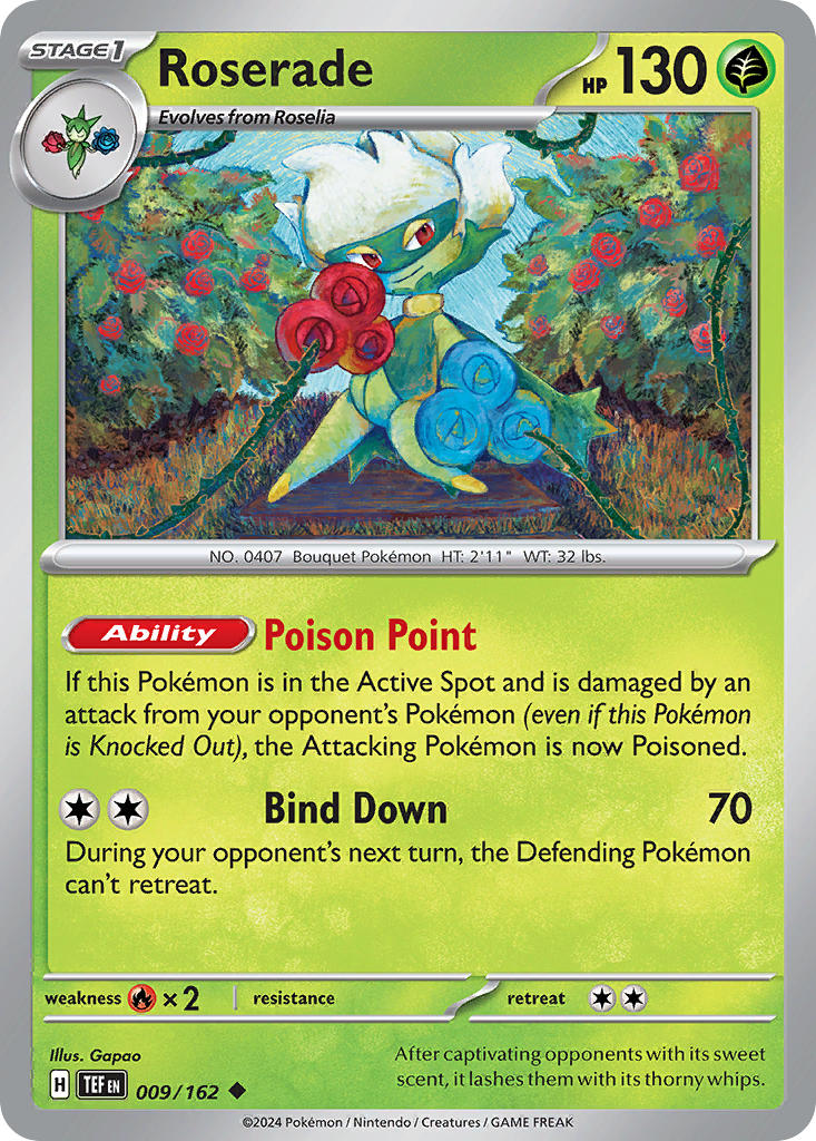Roserade – 009/162 Temporal Forces Pokemon Trading Card