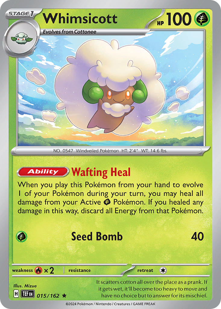 Whimsicott - Temporal Forces Pokemon Trading Card