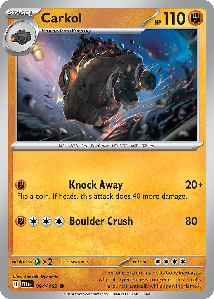Carkol – 094/162 Temporal Forces Pokemon Trading Card