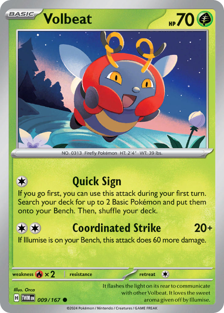 Volbeat – 009/167 Twilight Masquerade Pokemon Trading Card