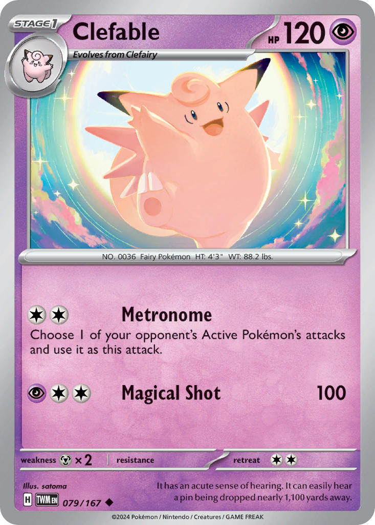 Clefable – 079/167 Twilight Masquerade Pokemon Trading Card