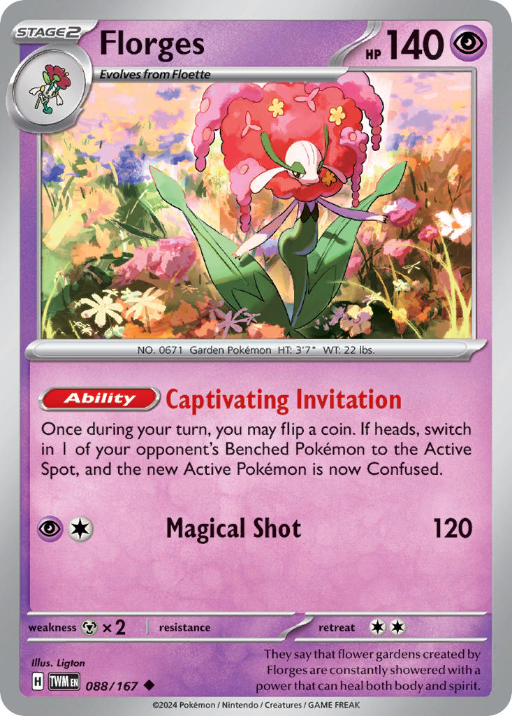Florges – 088/167 Twilight Masquerade Pokemon Trading Card
