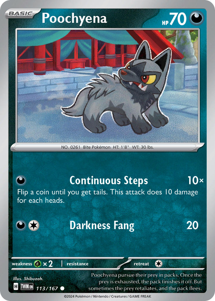Poochyena - Twilight Masquerade Pokemon Trading Card