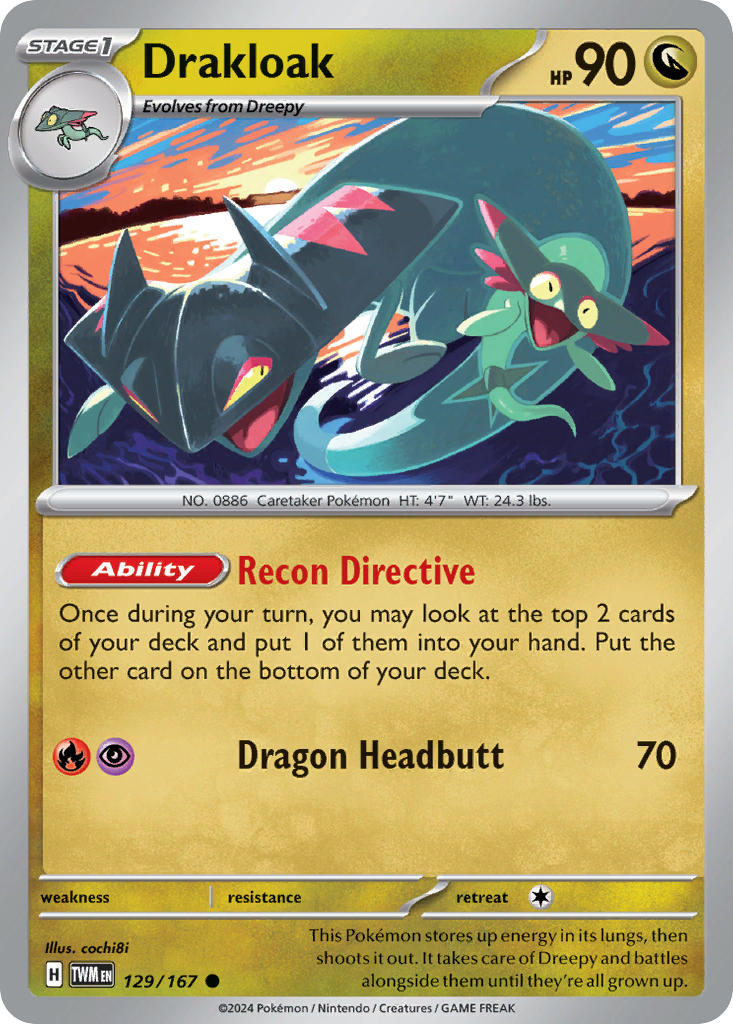 Drakloak – 129/167 Twilight Masquerade Pokemon Trading Card